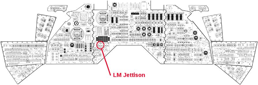 Apollo 13 Command Module CM main display console control panel LM LEM
lunar module separation jettison switch