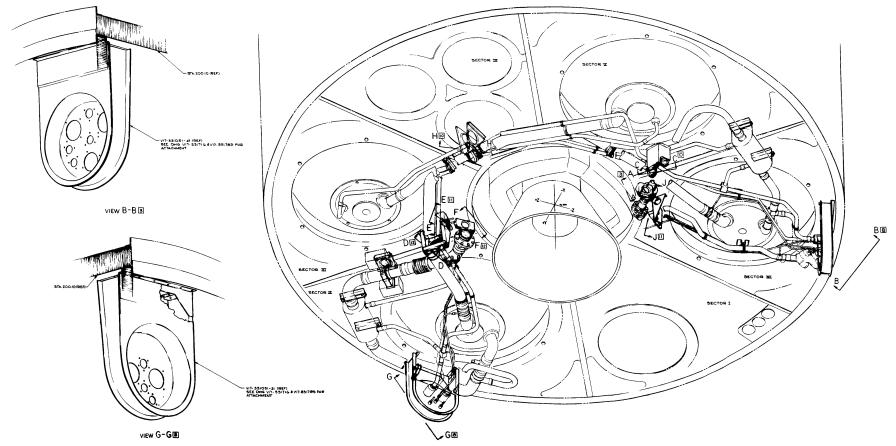 Apollo Service Module SPS fuel oxidizer fill drain connector