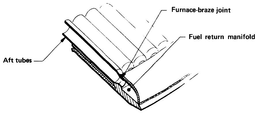 F-1 rocket engine cut-away fuel return manifold