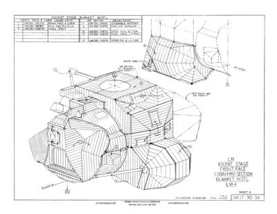 LM Ascent Stage Front Face, Cabin & Mid Section Blanket Instl, LM-4
