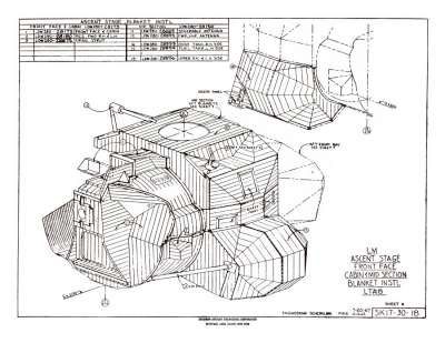 LTA-8 LM Ascent Stage Front Face Cabin & Mid-Section Blanket Instl