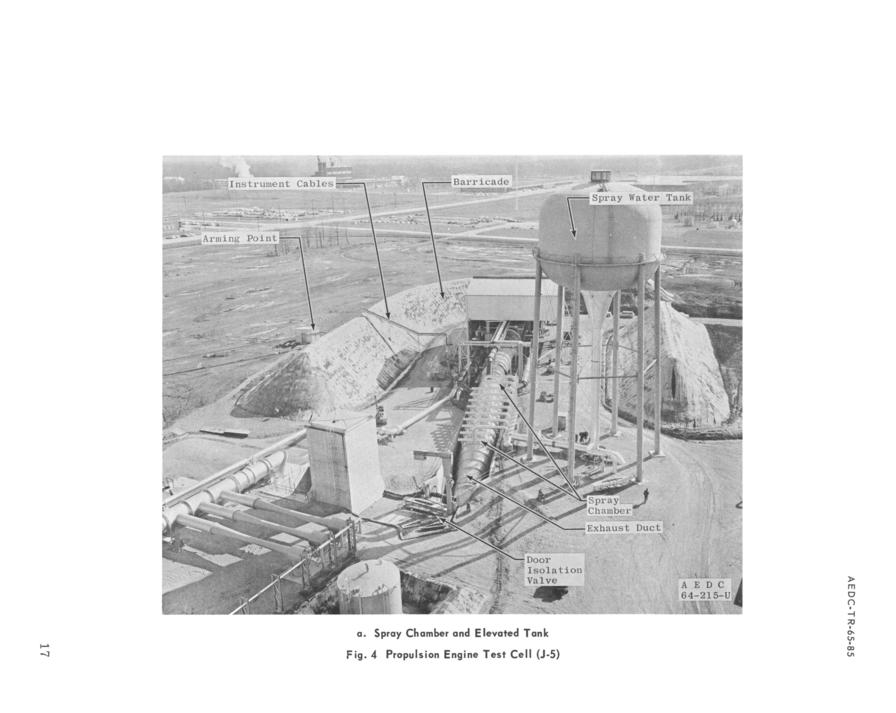 Saturn V S-IC retro motor AEDC propulsion engine test cell
J-5 spray chamber and elevated tank