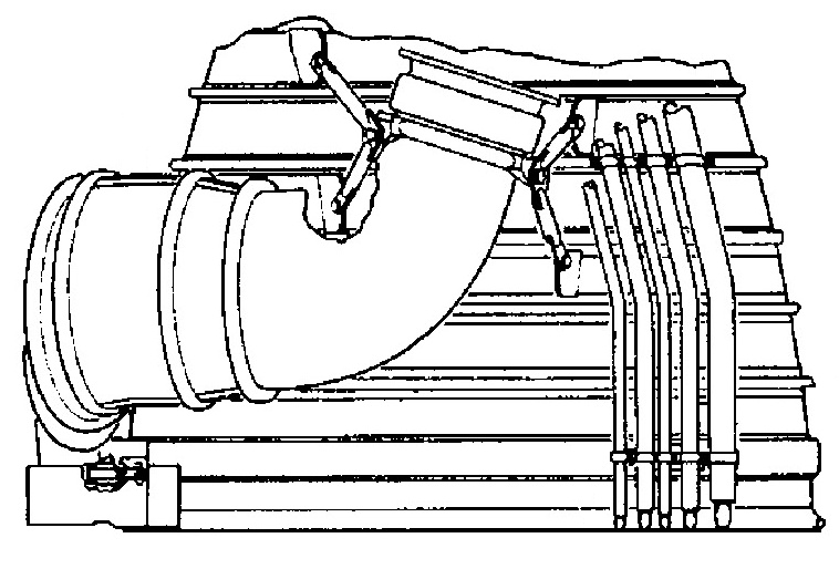 H-1C inboard H-1 rocket engine partial aspirator turbine duct