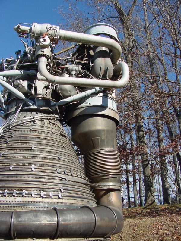 F-1 engine at the U.S. Space and Rocket Center USSRC showing tabs and
studs for thermal insulation